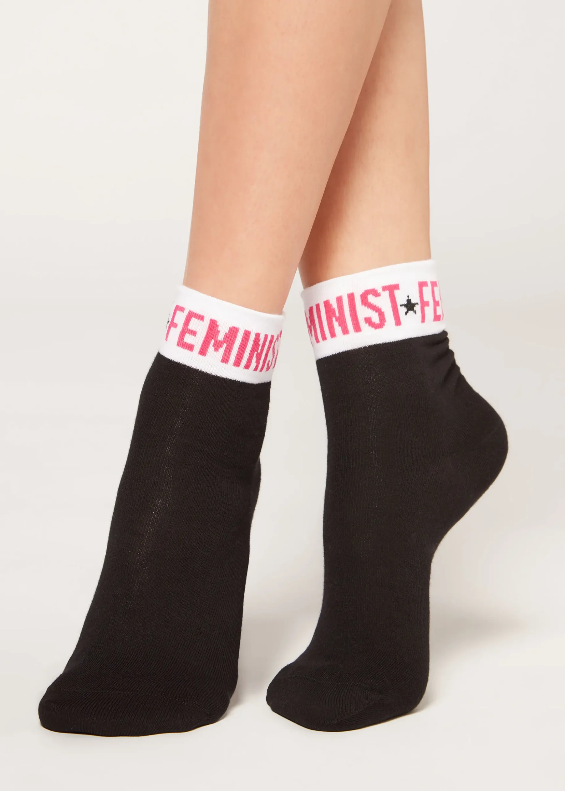 Girl Power Print Short Socks