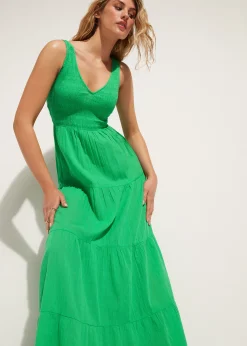 Long Dress With Flounced Skirt