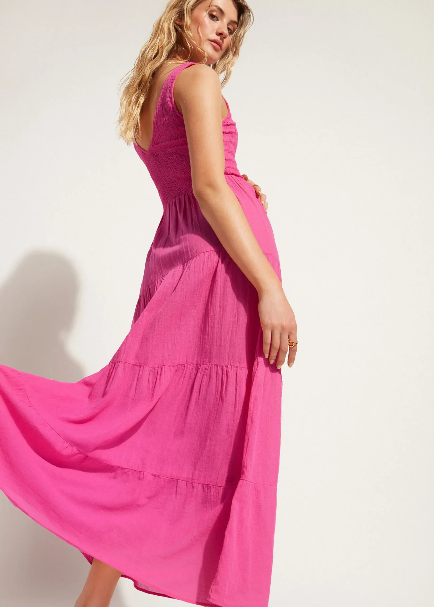 Long Dress With Flounced Skirt