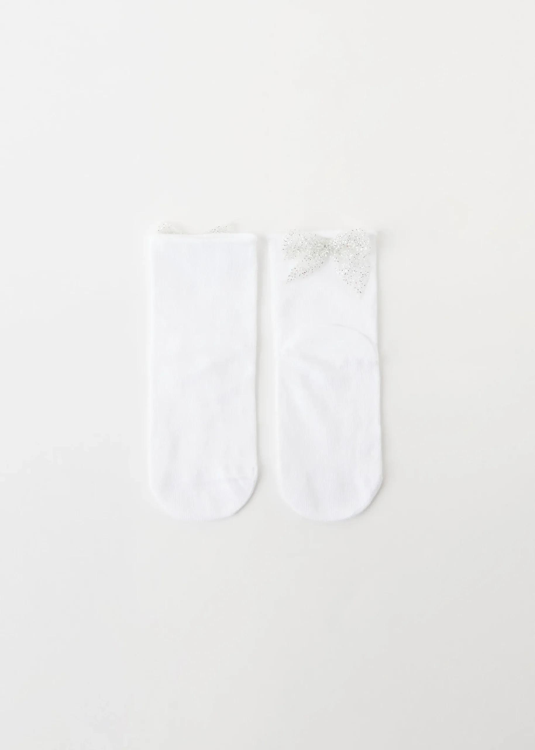 Girls' Glitter Bow Short Socks