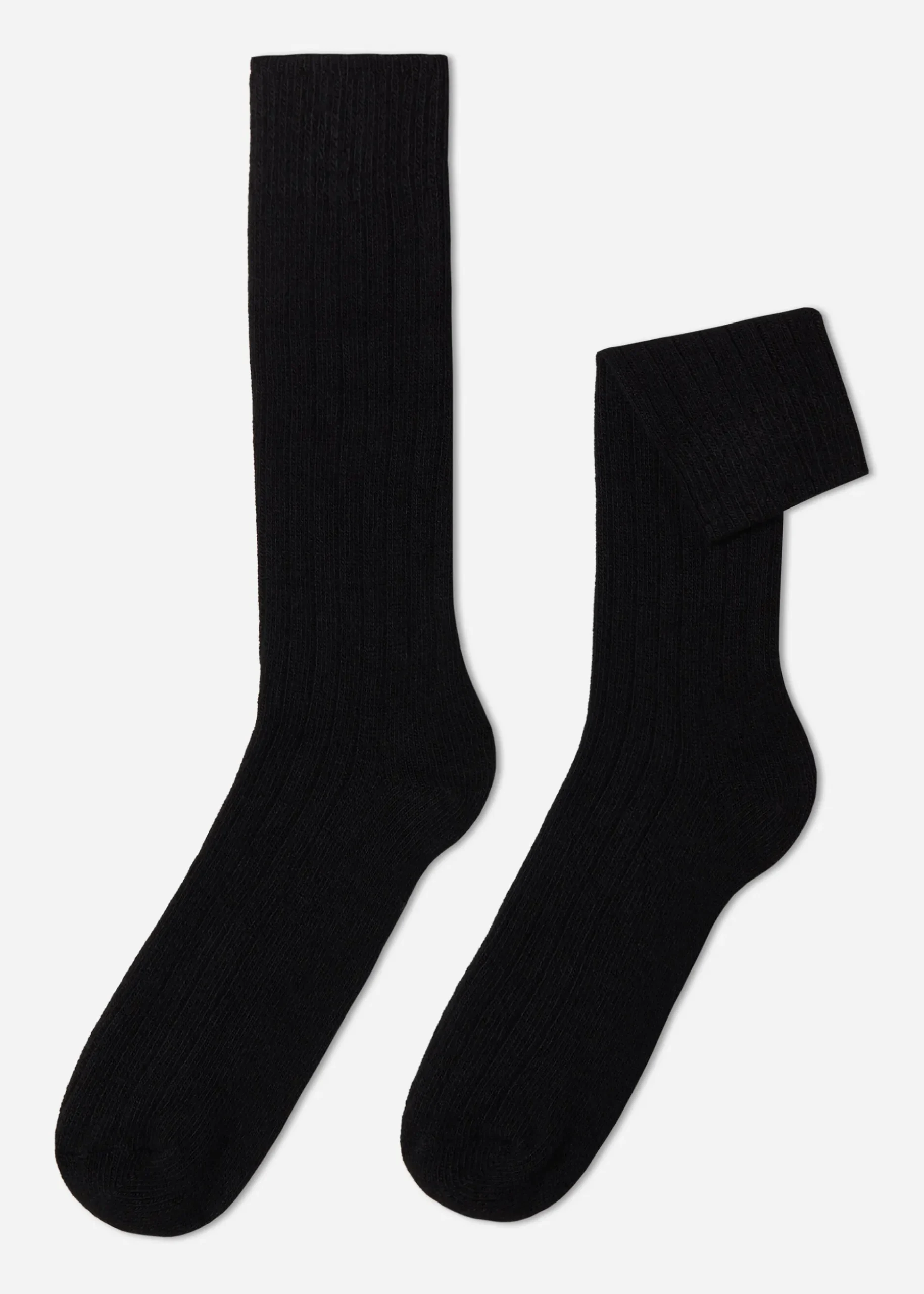 Men's Short Ribbed Socks With Wool And Cashmere